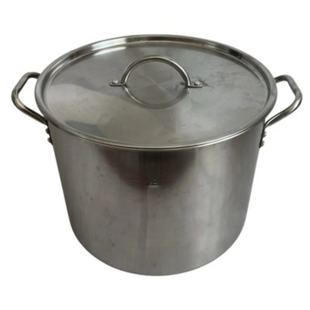 Stainless Steel Stackable Pot W/ Metal Lid Durable Cooking Pan Soup Vintage